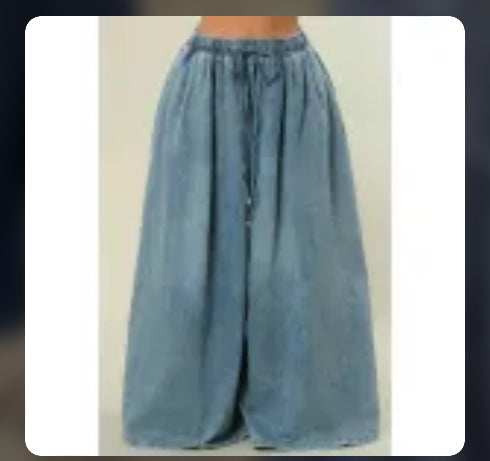 Denim Wide Leg Pants