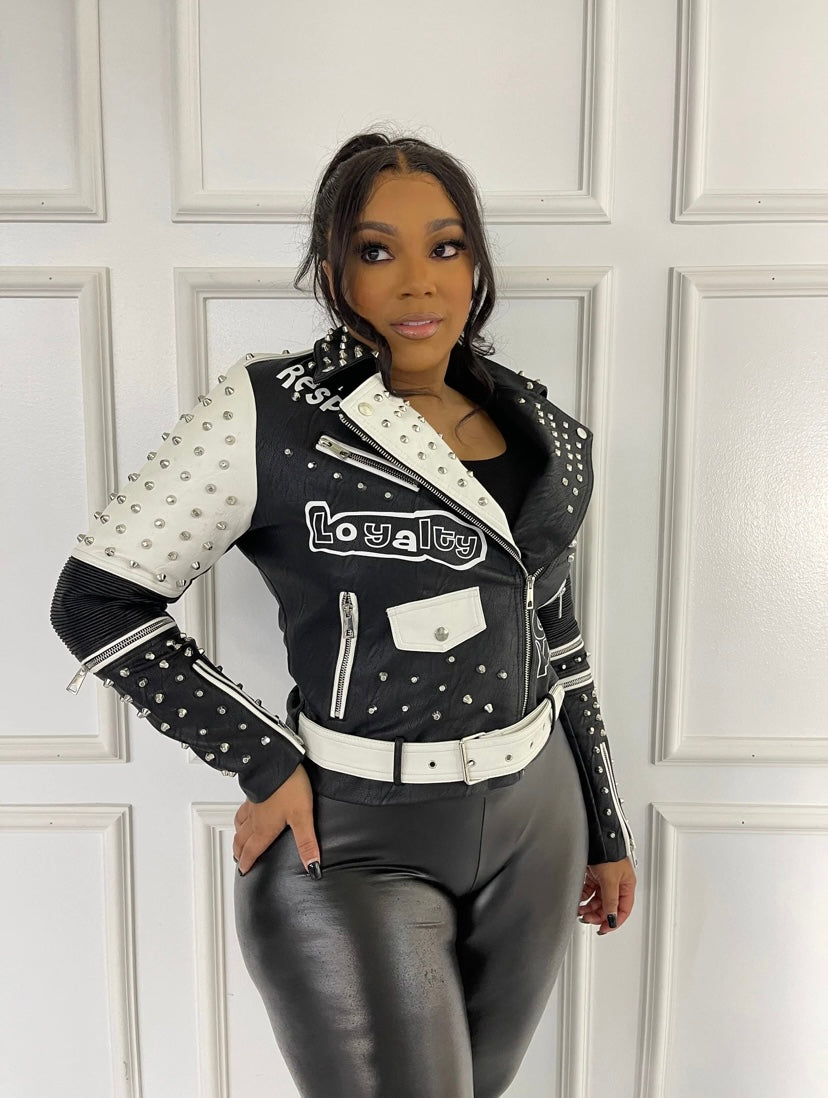 RESPECT STUDDED BIKER JACKET