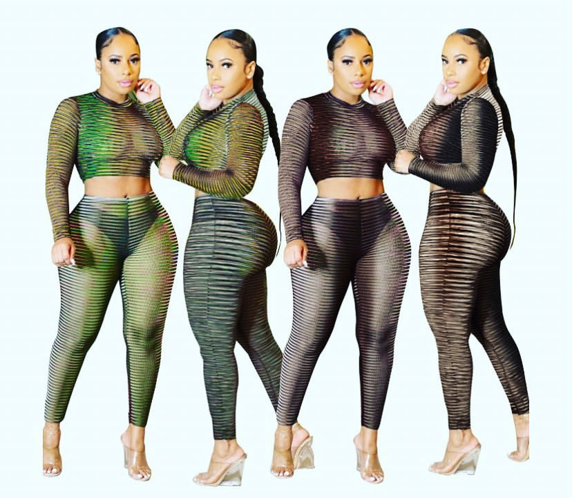 Mesh Jamaican Top & Legging Set