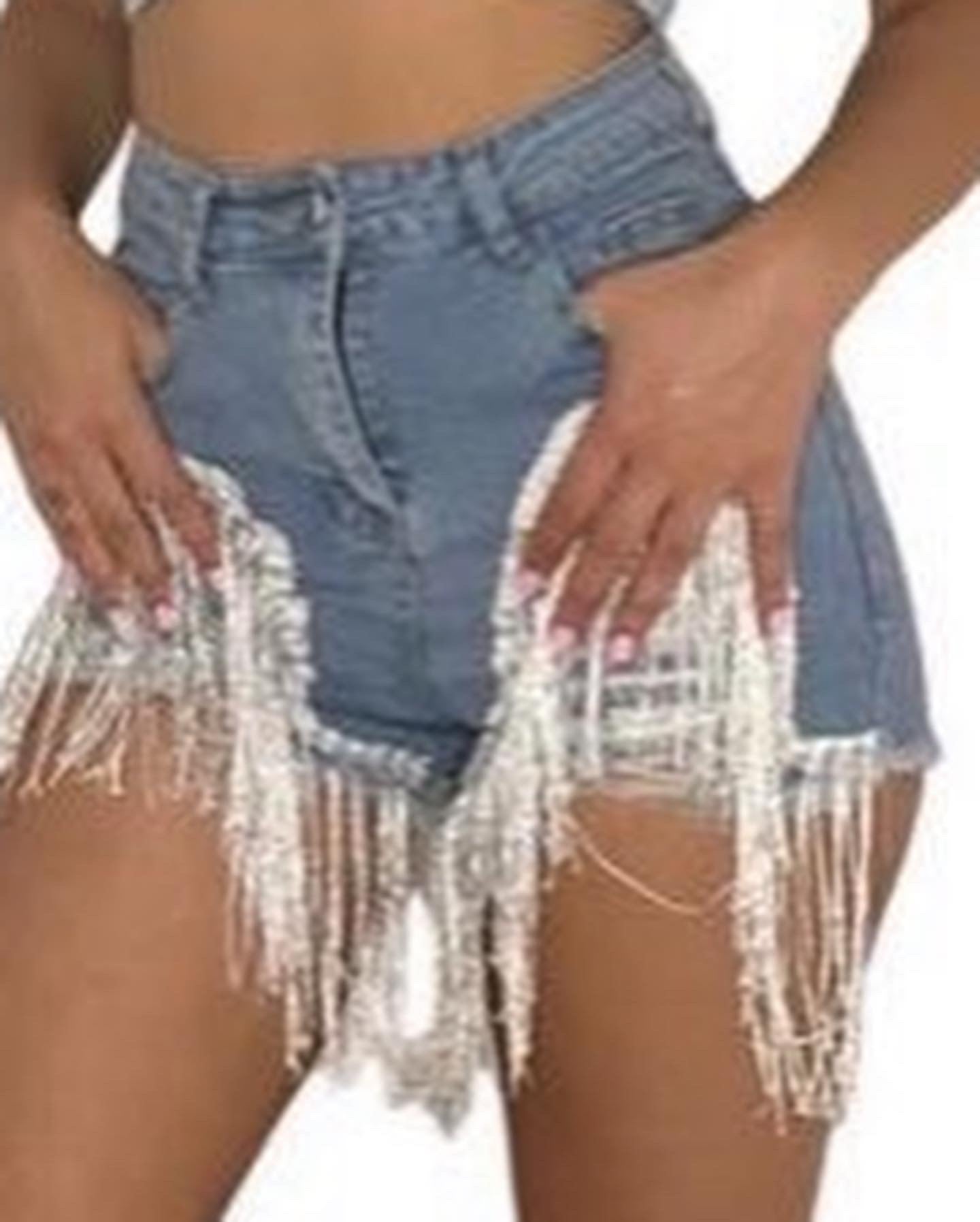 Terri Denim Tassel Shorts