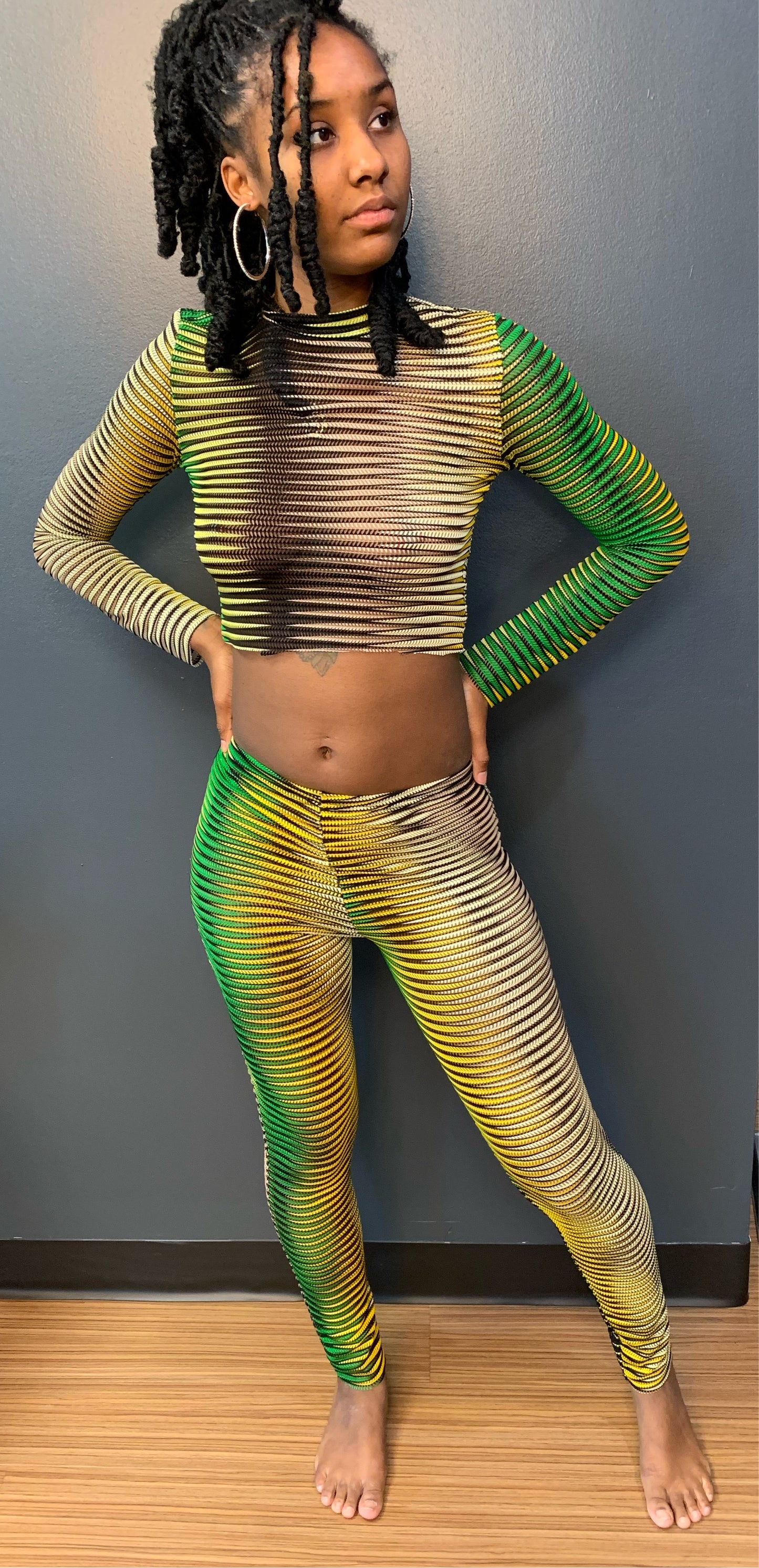 Mesh Jamaican Top & Legging Set