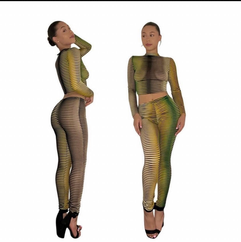 Mesh Jamaican Top & Legging Set